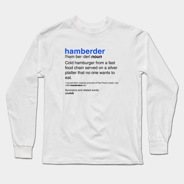 Hamberder definition Long Sleeve T-Shirt by Bomdesignz